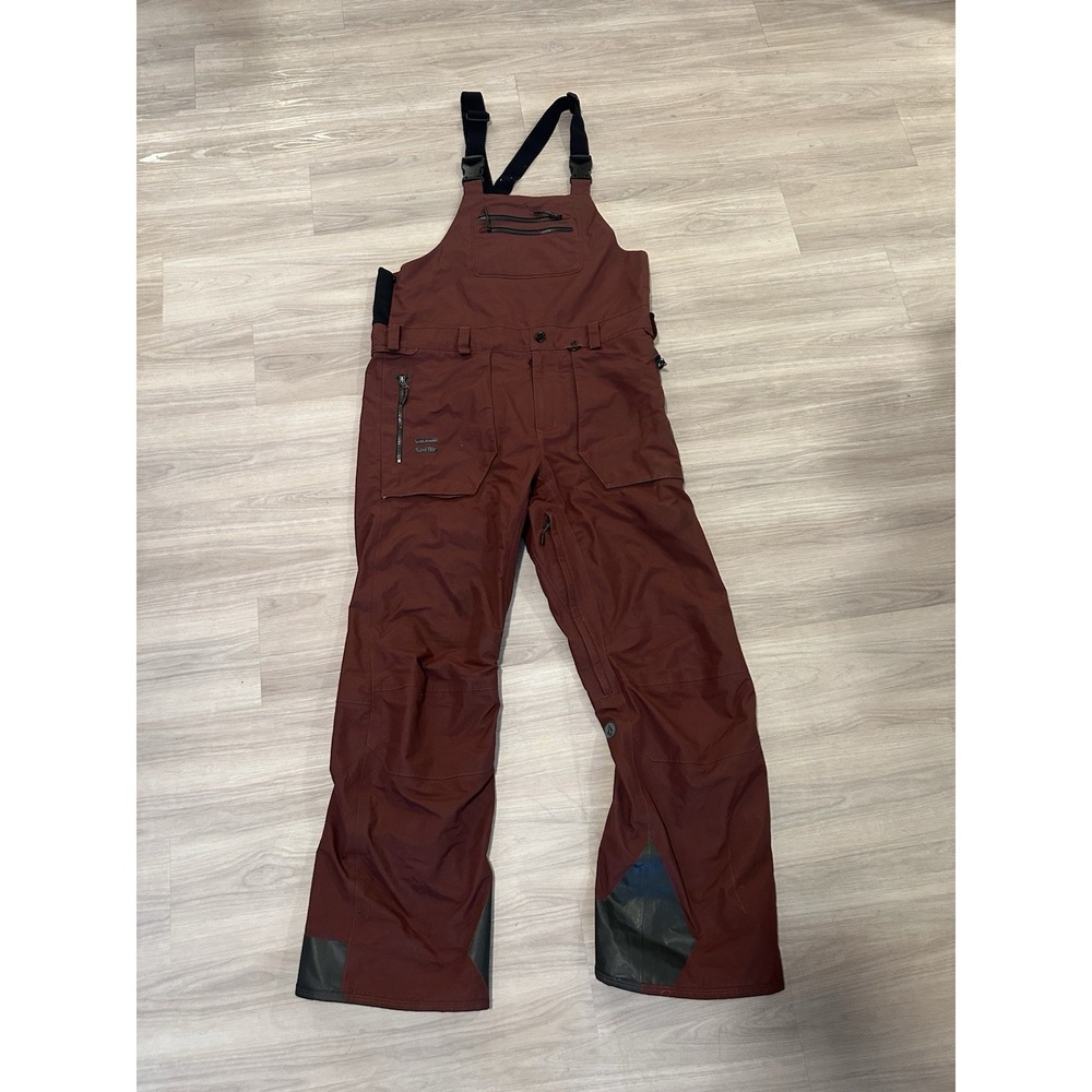 Volcom Gore-Tex Snow Bib Pants Copper L Waterproof Cargo Pocket Men's